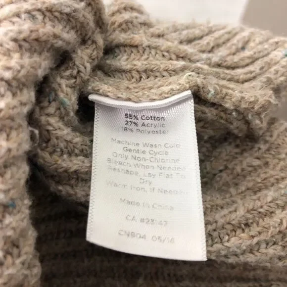 Talbot's Women's Size XL Ribbed Long Sleeve Pullover Sweater Cotton Blend Beige - Picture 5 of 5